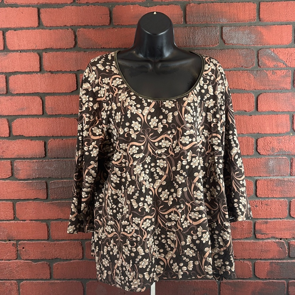 Apostrophe Shirt Womans 20 22W Floral